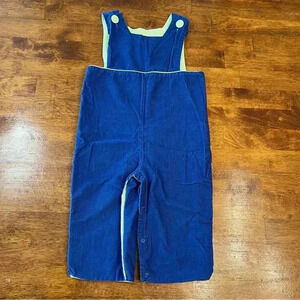 Patycake kids blue corduroy green gingham John John romper size 4t